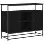 Consola Negro Roble 100x35x80 cm Madera Ingenierizada y Acero de , Aparadores - Ref: Foro24-862978, Precio: 114,33 €, Descuen...