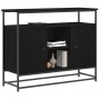 Consola Negro Roble 100x35x80 cm Madera Ingenierizada y Acero de , Aparadores - Ref: Foro24-862978, Precio: 114,33 €, Descuen...