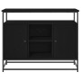 Consola Negro Roble 100x35x80 cm Madera Ingenierizada y Acero de , Aparadores - Ref: Foro24-862978, Precio: 114,33 €, Descuen...