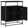 Aparador Negro Roble 69x35x80 cm Madera Elaborada y Acero de , Aparadores - Ref: Foro24-862981, Precio: 85,86 €, Descuento: %