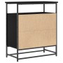Aparador Negro Roble 69x35x80 cm Madera Elaborada y Acero de , Aparadores - Ref: Foro24-862981, Precio: 85,86 €, Descuento: %