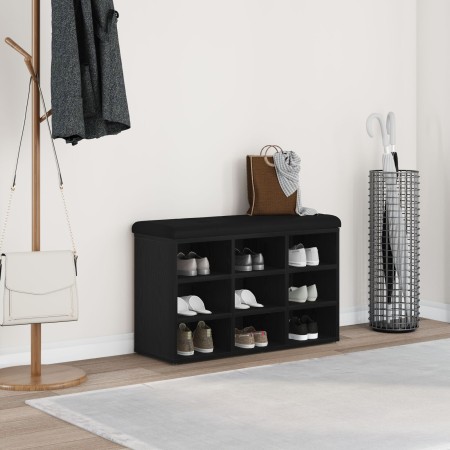 Banco de Almacenamiento Negro Roble 80x30x48 cm Madera Ingenierizada von , Bänke für Hallen und Lager - Ref: Foro24-862987, P...