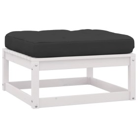 Garden stools with white cushions 2 pcs solid pine wood by vidaXL, Modular outdoor sofas - Ref: Foro24-805741, Price: 82,46 €...