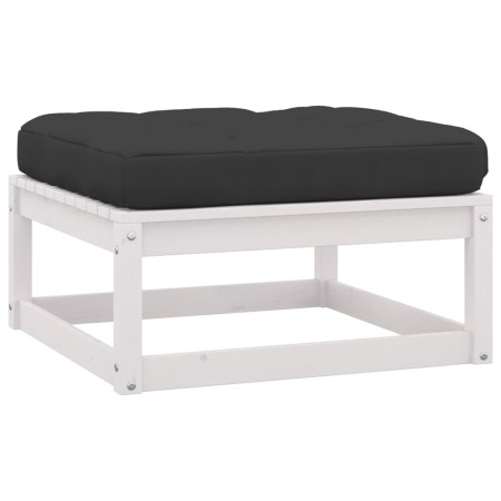 Garden stools with white cushions 2 pcs solid pine wood by vidaXL, Modular outdoor sofas - Ref: Foro24-805741, Price: 82,46 €...