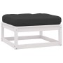 Garden stools with white cushions 2 pcs solid pine wood by vidaXL, Modular outdoor sofas - Ref: Foro24-805741, Price: 82,46 €...