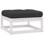 Garden stools with white cushions 2 pcs solid pine wood by vidaXL, Modular outdoor sofas - Ref: Foro24-805741, Price: 81,74 €...