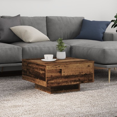 Mesa de Café con Luces LED Madera Vieja 55x55x31 cm de , Mesas de centro - Ref: Foro24-862994, Precio: 66,32 €, Descuento: %