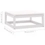 Garden stools with white cushions 2 pcs solid pine wood by vidaXL, Modular outdoor sofas - Ref: Foro24-805741, Price: 81,74 €...