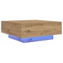 Mesa de Café con Luces LED Roble Artesano 80x80x31 cm by , Coffee table - Ref: Foro24-863001, Price: 93,18 €, Discount: %