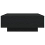 Mesa de Café con Luces LED Madera Negra 80x80x31 cm