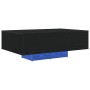 Mesa de Café con Luces LED Roble Negro 85x55x31 cm