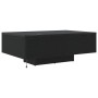 Mesa de Café con Luces LED Roble Negro 85x55x31 cm