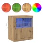 Sideboard con luces LED Roble Artisan 60,5x37x67 cm de , Aparadores - Ref: Foro24-863013, Precio: 71,86 €, Descuento: %