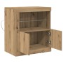 Sideboard con luces LED Roble Artisan 60,5x37x67 cm de , Aparadores - Ref: Foro24-863013, Precio: 71,86 €, Descuento: %