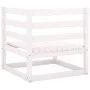 Garten-Ecksofa aus massivem weißem Kiefernholz von vidaXL, Gartensets - Ref: Foro24-805661, Preis: 79,18 €, Rabatt: %