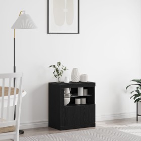 Sideboard con luces LED Negro Roble 60,5x37x67 cm von , Sideboards - Ref: Foro24-863014, Preis: 72,22 €, Rabatt: -5%%