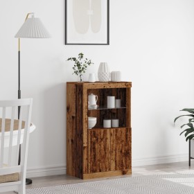 Aparador con Luces LED Madera Antigua 60,5x37x100 cm de , Taquillas y armarios de almacenamiento - Ref: Foro24-863015, Precio...