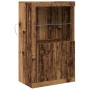 Aparador con Luces LED Madera Antigua 60,5x37x100 cm de , Taquillas y armarios de almacenamiento - Ref: Foro24-863015, Precio...