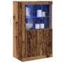 Aparador con Luces LED Madera Antigua 60,5x37x100 cm de , Taquillas y armarios de almacenamiento - Ref: Foro24-863015, Precio...