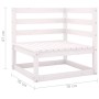 Garten-Ecksofa aus massivem weißem Kiefernholz von vidaXL, Gartensets - Ref: Foro24-805661, Preis: 72,60 €, Rabatt: %