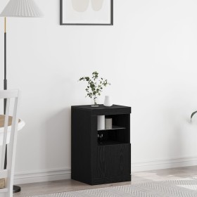 Sideboard con luces LED Roble Negro 41x37x67 cm by , Lockers and storage cabinets - Ref: Foro24-863022, Price: 64,61 €, Disco...