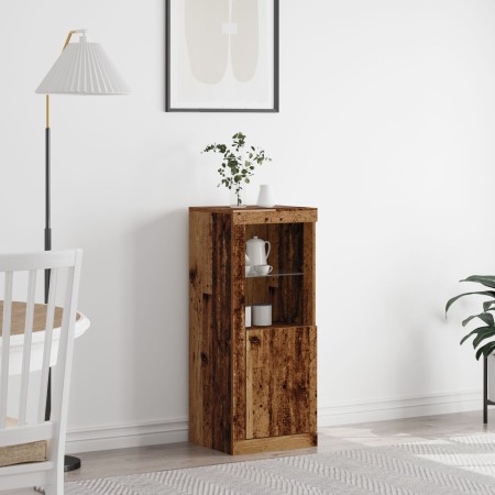 Sideboard con luces LED Madera antigua 41x37x100 cm de , Aparadores - Ref: Foro24-863024, Precio: 76,33 €, Descuento: %
