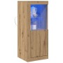 Aparador con Luces LED Roble Artisan 41x37x100 cm de , Aparadores - Ref: Foro24-863025, Precio: 76,33 €, Descuento: %