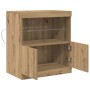 Sideboard de con luces LED Roble Artesano 60x37x67 cm de , Aparadores - Ref: Foro24-863028, Precio: 75,90 €, Descuento: %