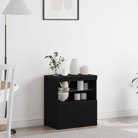 Aparador con luces LED Negro Roble 60x37x67 cm de , Aparadores - Ref: Foro24-863029, Precio: 79,92 €, Descuento: %
