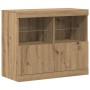Aparador con luces LED de roble artesanal 81x37x67 cm de , Aparadores - Ref: Foro24-863031, Precio: 89,30 €, Descuento: %