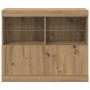 Aparador con luces LED de roble artesanal 81x37x67 cm de , Aparadores - Ref: Foro24-863031, Precio: 89,30 €, Descuento: %
