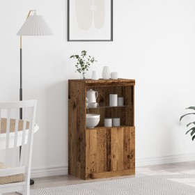 Aparador con Luces LED Madera Vieja 60x37x100 cm by , Sideboards - Ref: Foro24-863033, Price: 87,64 €, Discount: %