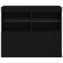 Aparador con Luces LED Roble Negro 81x37x67 cm de , Aparadores - Ref: Foro24-863032, Precio: 91,04 €, Descuento: %