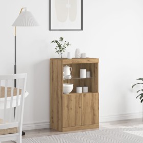 Buffet con luces LED Roble Artesanal 60x37x100 cm von , Sideboards - Ref: Foro24-863034, Preis: 86,20 €, Rabatt: -5%%