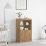 Buffet con luces LED Roble Artesanal 60x37x100 cm de , Aparadores - Ref: Foro24-863034, Precio: 87,53 €, Descuento: %