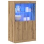 Buffet con luces LED Roble Artesanal 60x37x100 cm de , Aparadores - Ref: Foro24-863034, Precio: 87,53 €, Descuento: %