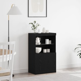aparador con luces LED roble negro 60x37x100 cm von , Sideboards - Ref: Foro24-863035, Preis: 92,65 €, Rabatt: %
