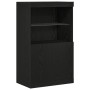 aparador con luces LED roble negro 60x37x100 cm de , Aparadores - Ref: Foro24-863035, Precio: 96,03 €, Descuento: %
