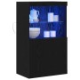 aparador con luces LED roble negro 60x37x100 cm de , Aparadores - Ref: Foro24-863035, Precio: 96,03 €, Descuento: %