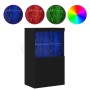 aparador con luces LED roble negro 60x37x100 cm de , Aparadores - Ref: Foro24-863035, Precio: 96,03 €, Descuento: %
