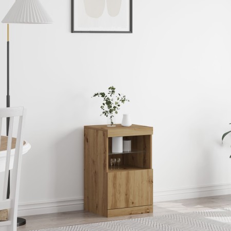 Aparador con Luces LED Roble Artesanal 41x37x67 cm de , Aparadores - Ref: Foro24-863037, Precio: 58,09 €, Descuento: %