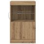Aparador con Luces LED Roble Artesanal 41x37x67 cm de , Aparadores - Ref: Foro24-863037, Precio: 58,09 €, Descuento: %