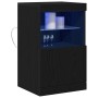 Mueble de TV con Luces LED Madera Negra 41x37x67 cm de , Aparadores - Ref: Foro24-863038, Precio: 61,42 €, Descuento: %
