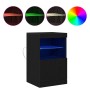 Mueble de TV con Luces LED Madera Negra 41x37x67 cm de , Aparadores - Ref: Foro24-863038, Precio: 61,42 €, Descuento: %
