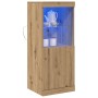 Aparador con Luces LED Roble Artesanal 41x37x100 cm de , Aparadores - Ref: Foro24-863040, Precio: 76,35 €, Descuento: %