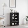 Aparador con Luces LED Roble Negro 60,5x37x100 cm