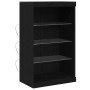 Aparador con Luces LED Roble Negro 60,5x37x100 cm