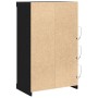 Aparador con Luces LED Roble Negro 60,5x37x100 cm