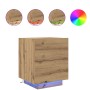 Cabinet de Noche con Luces LED Madera de Roble 45x40x55 cm de , Mesitas de noche - Ref: Foro24-863059, Precio: 80,76 €, Descu...