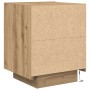 Cabinet de Noche con Luces LED Madera de Roble 45x40x55 cm de , Mesitas de noche - Ref: Foro24-863059, Precio: 80,76 €, Descu...